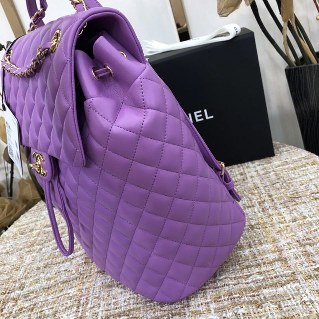 CC original lambskin large backpack A91122 purple