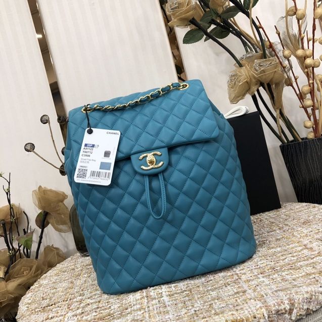 CC original lambskin large backpack A91122 turquoise