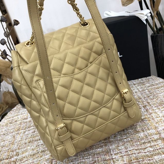 CC original lambskin medium backpack A91121 gold