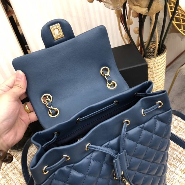 CC original lambskin medium backpack A91121 navy blue