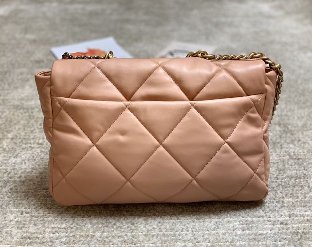 2020 CC original lambskin 19 maxi flap bag AS1162 nude