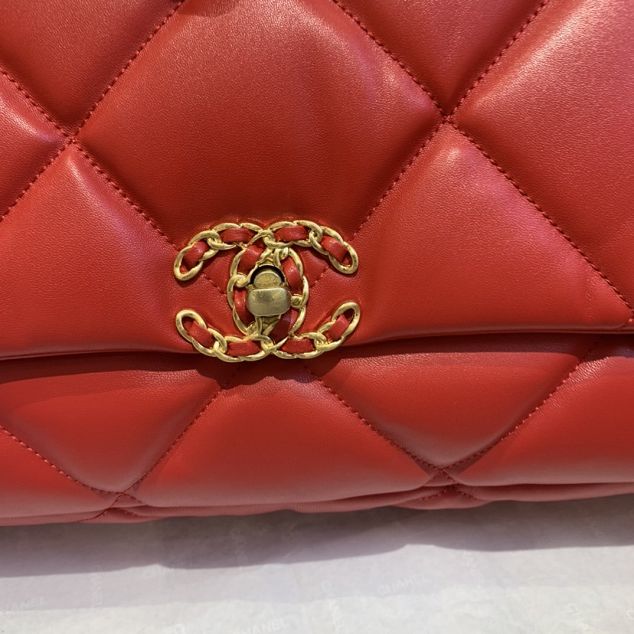 2020 CC original lambskin 19 maxi flap bag AS1162 red