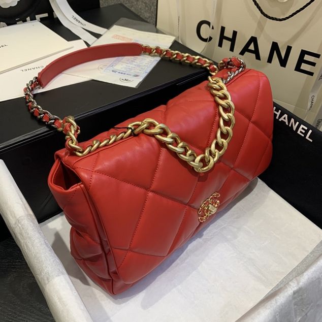 2020 CC original lambskin 19 maxi flap bag AS1162 red