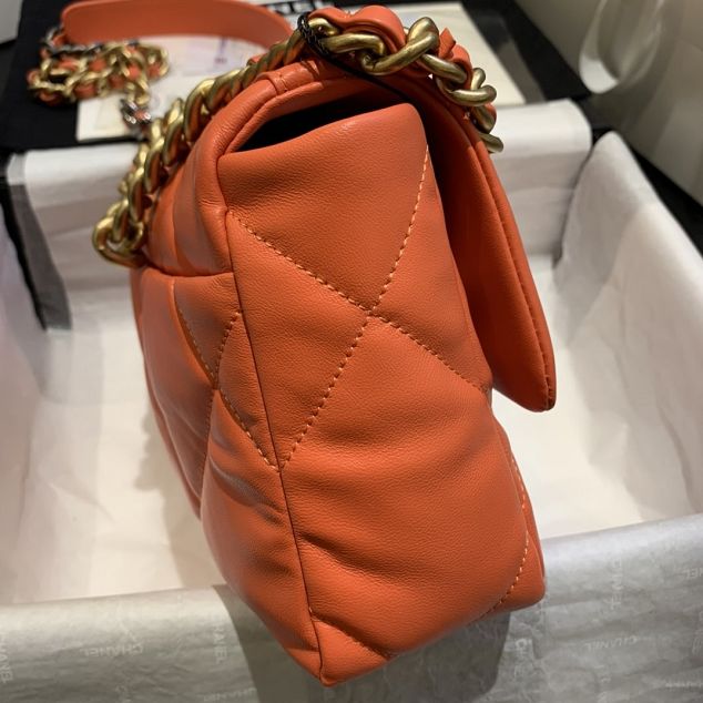 2020 CC original lambskin 19 flap bag AS1160 orange