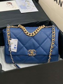 2020 CC original lambskin 19 maxi flap bag AS1162 royal blue