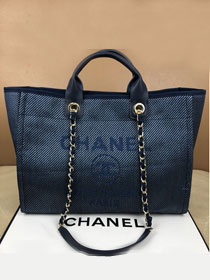 2020 CC original mixed fibers large shopping bag A66941-3 navy blue