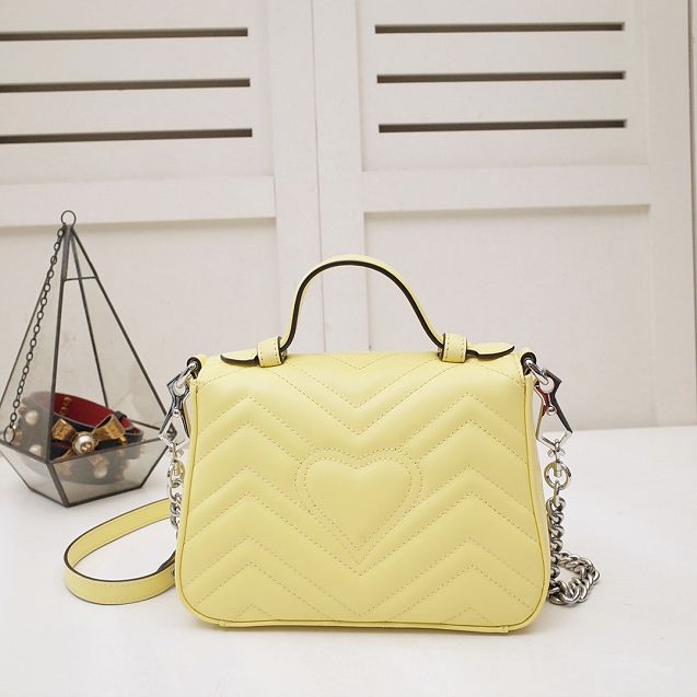 GG marmont original calfskin mini top handle bag 547260 yellow