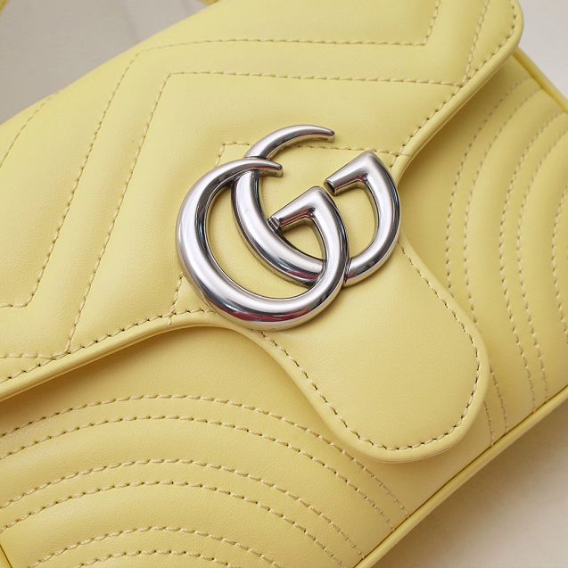 GG marmont original calfskin mini top handle bag 547260 yellow