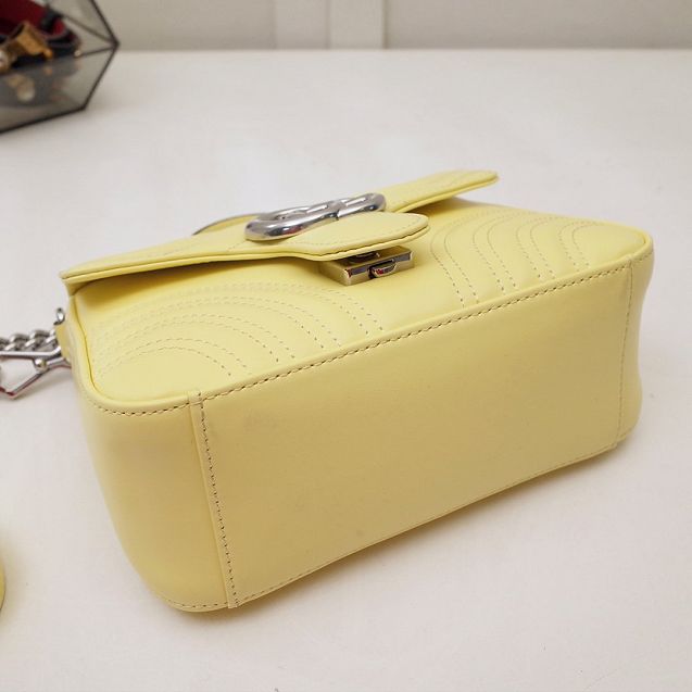 GG marmont original calfskin mini top handle bag 547260 yellow