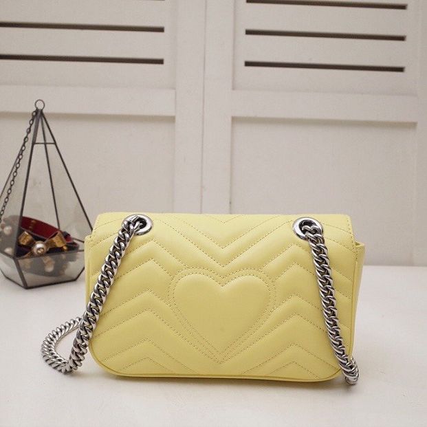 GG original calfskin marmont mini bag 446744 yellow