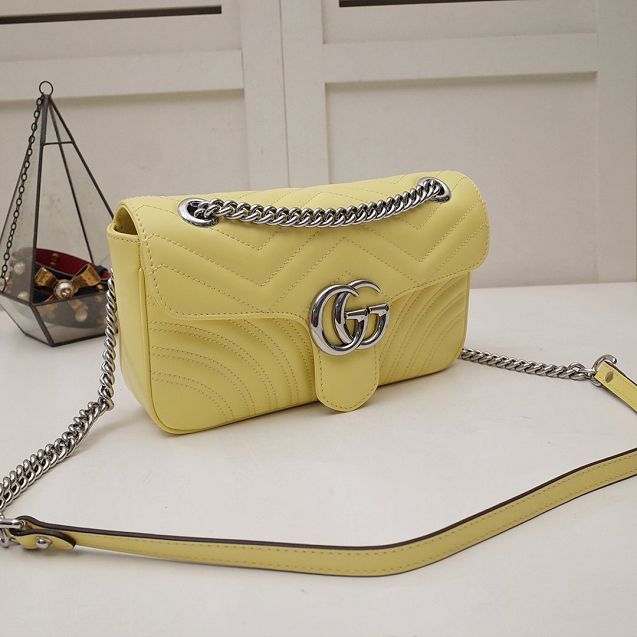 GG original calfskin marmont small shoulder bag 443497 yellow