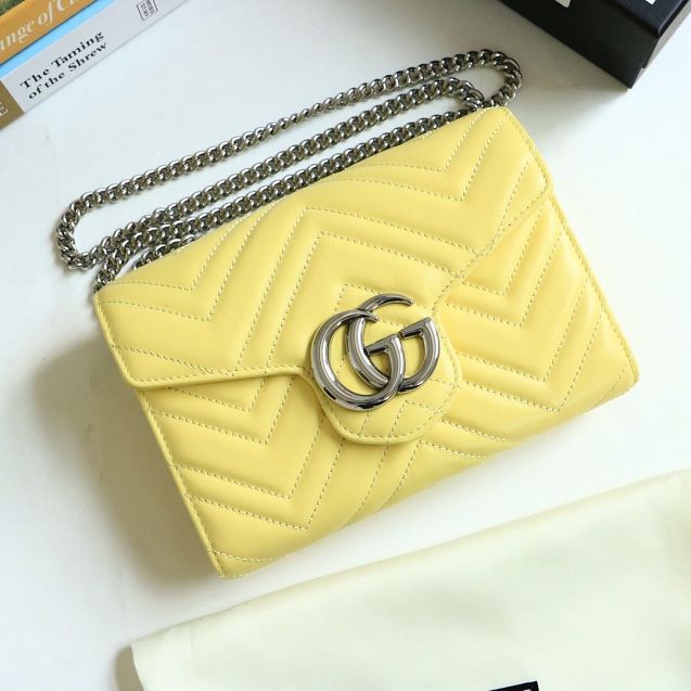 GG margaret original calfskin mini chain bag 474575 yellow