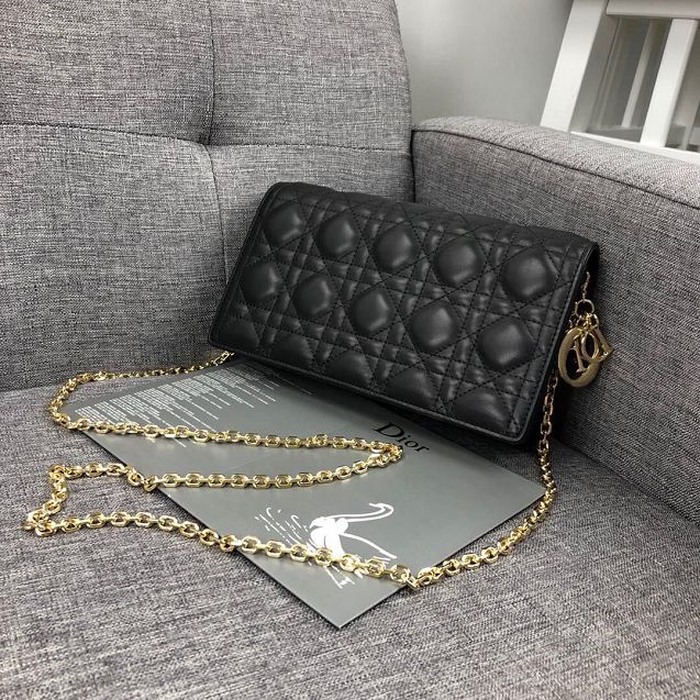 Lady dior original lambskin clutch S0204 black