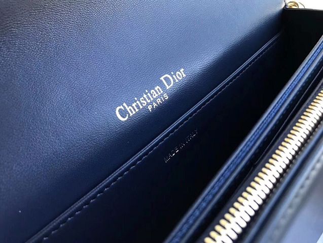 Lady dior original lambskin clutch S0204 navy blue