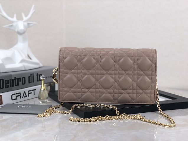 Lady dior original lambskin clutch S0204 nude