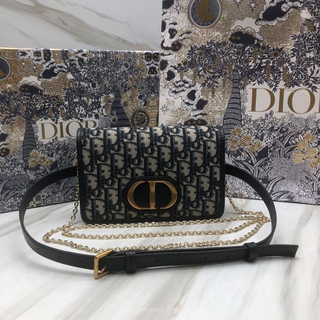 Dior original canvas 30 montaigne 2-IN-1 pouch S2086 black