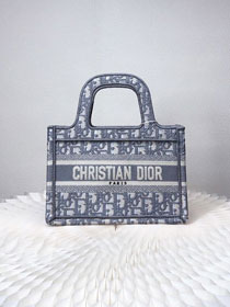 Dior original canvas mini book tote bag S5475 light grey