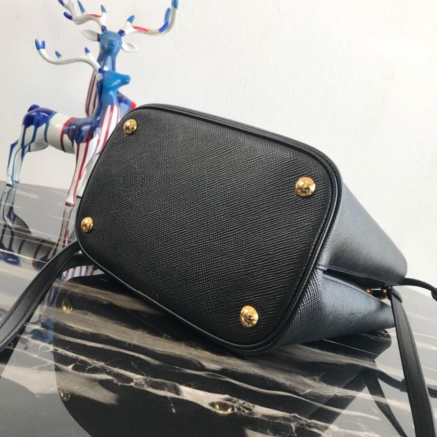 Prada original saffiano leather medium panier bag 1BA212 black