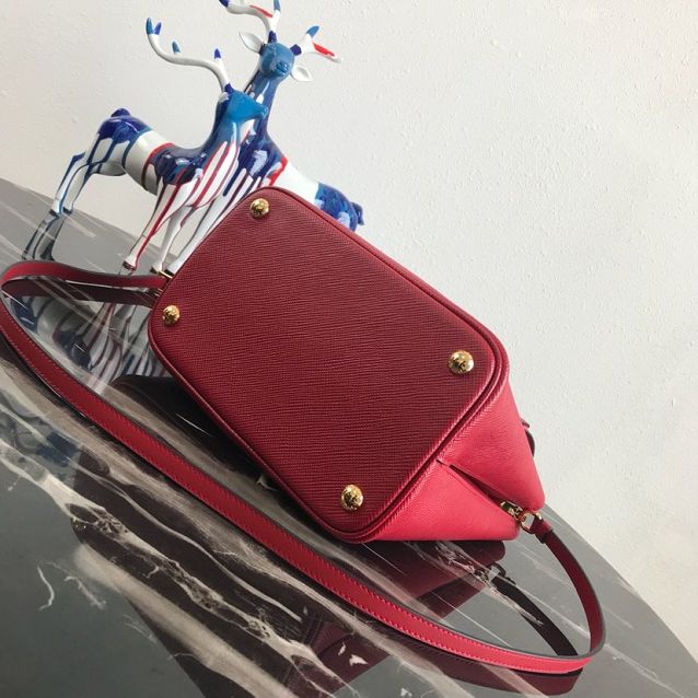 Prada original saffiano leather medium panier bag 1BA212 red