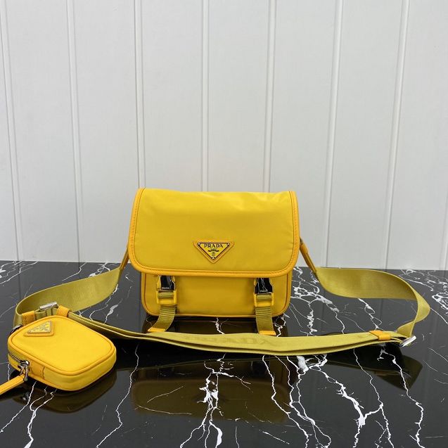 Prada original nylon shoulder bag 2VD034 yellow