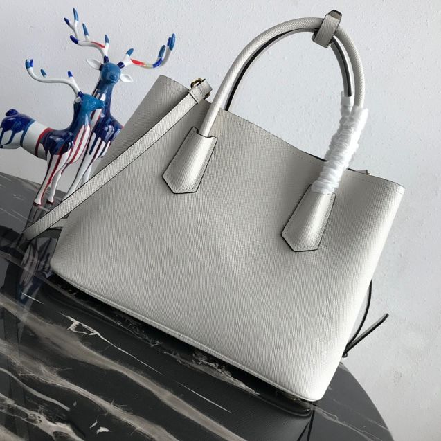 Prada original saffiano leather medium double bag 1BG2775 white