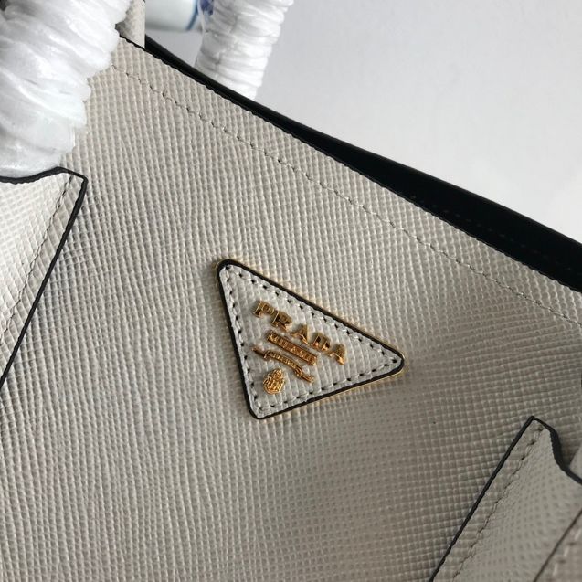 Prada original saffiano leather medium double bag 1BG2775 white