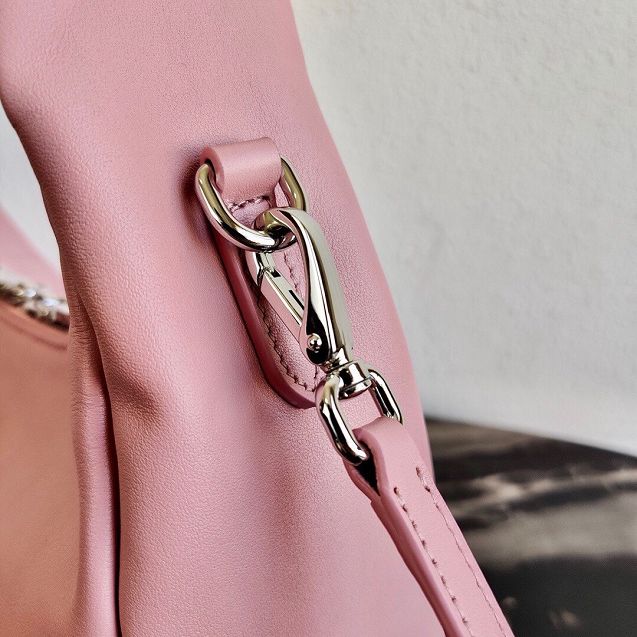 Prada original calfskin hobo bag 1BC132 pink