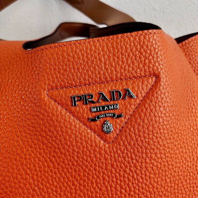 Prada original grained calfskin handbag 1BG335 orange