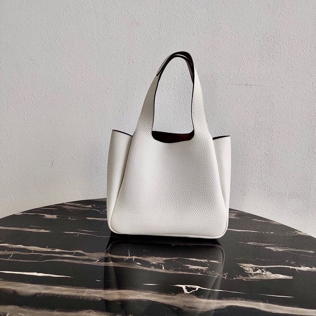 Prada original grained calfskin handbag 1BG335 white