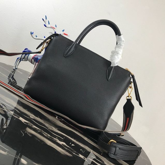 Prada original grained calfskin tote handbag 1BA157 black