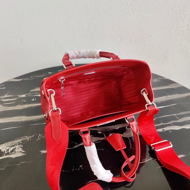 Prada original saffiano leather galleria micro bag 1BA296 red