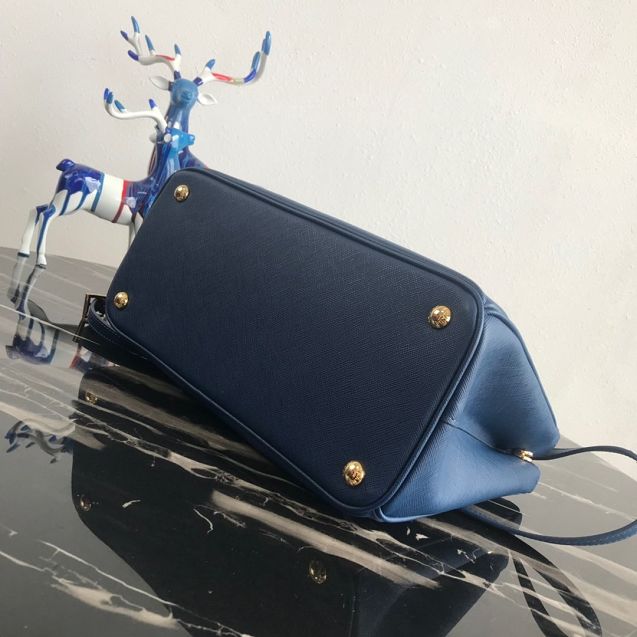 Prada original saffiano leather medium tote bag 1BA1801 navy blue