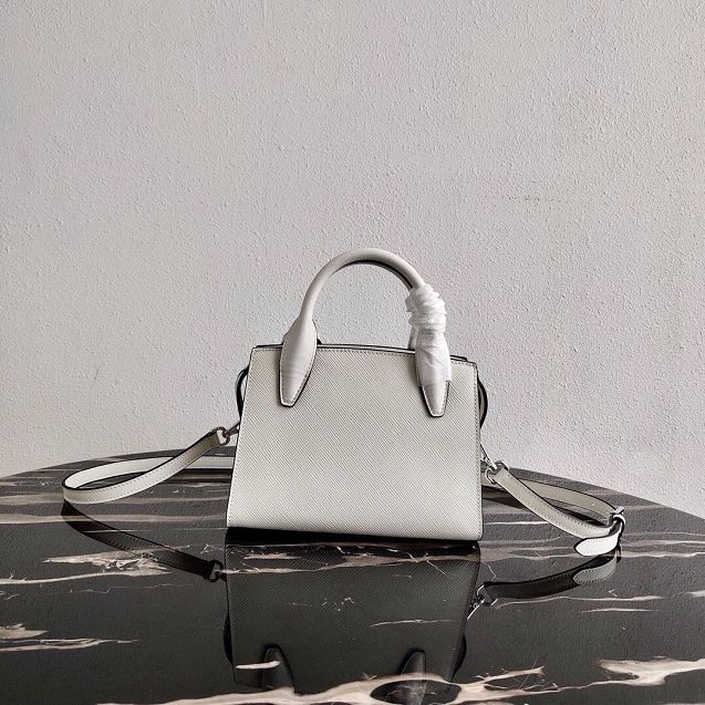 Prada original saffiano leather small monochrome bag 1BA269 white