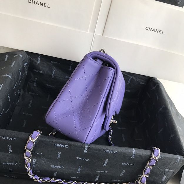 CC original lambskin super mini flap bag A35200 purple