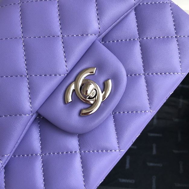 CC original lambskin super mini flap bag A35200 purple