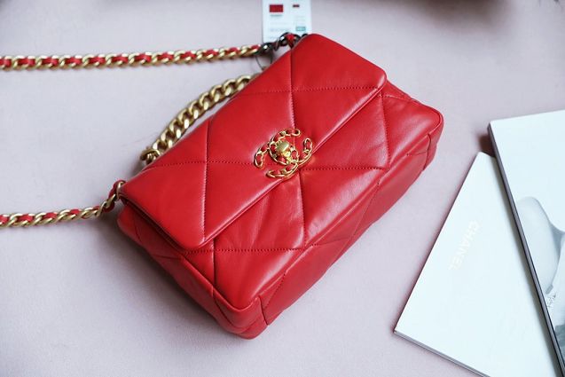 2020 CC original lambskin 19 flap bag AS1160 red