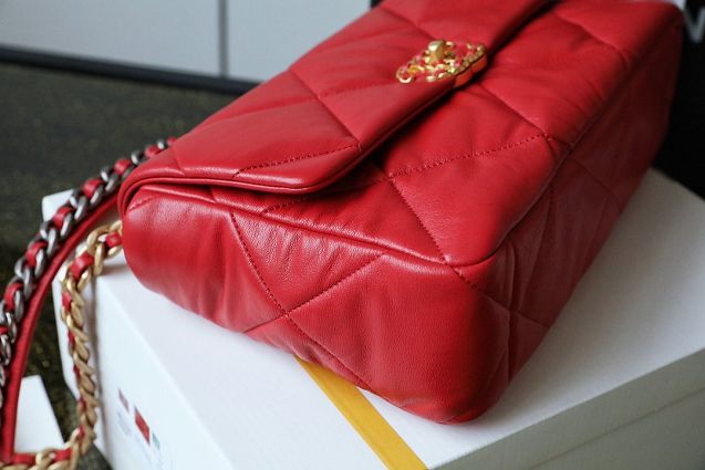 2020 CC original lambskin 19 large flap bag AS1161 red