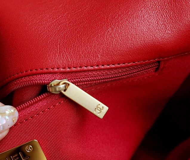 2020 CC original lambskin 19 large flap bag AS1161 red