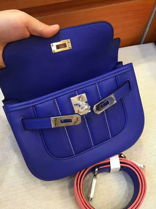 Hermes original swift calfskin berlin bag BL0020 electric blue