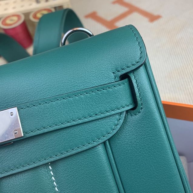 Hermes original swift calfskin berlin bag BL0020 emerald green