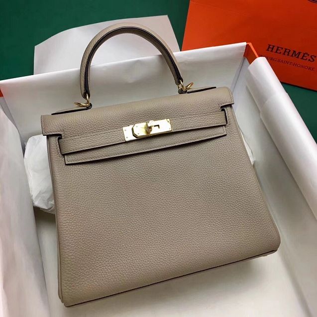 Hermes original togo leather kelly 32 bag K32 gris tourterelle