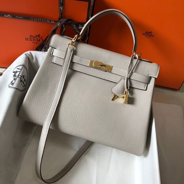 Hermes original togo leather kelly 32 bag K32-1 pearlash