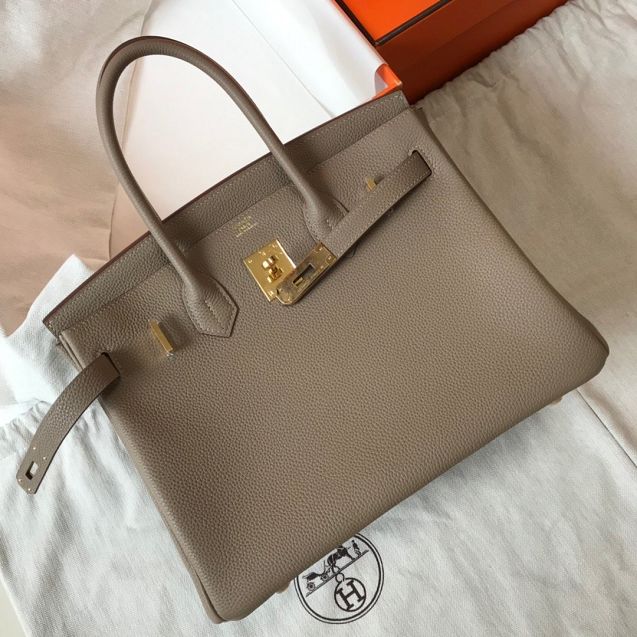 Hermes original togo leather birkin 25 bag H25-1 grey