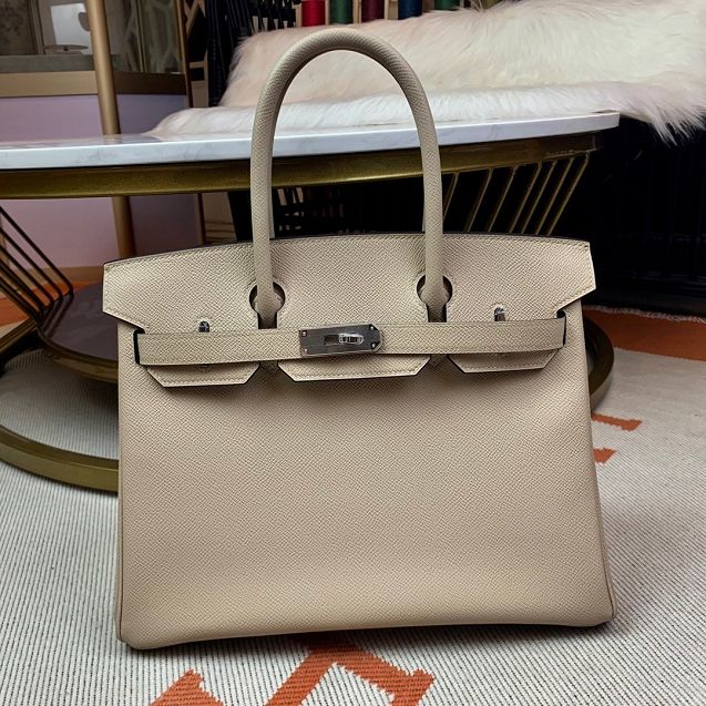 Hermes original epsom leather birkin 35 bag H35-3 gris tourterelle