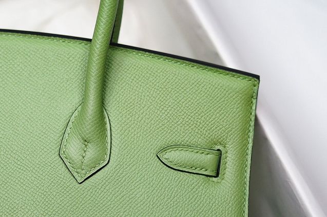 Hermes original epsom leather birkin 25 bag H25-3 vert criquet