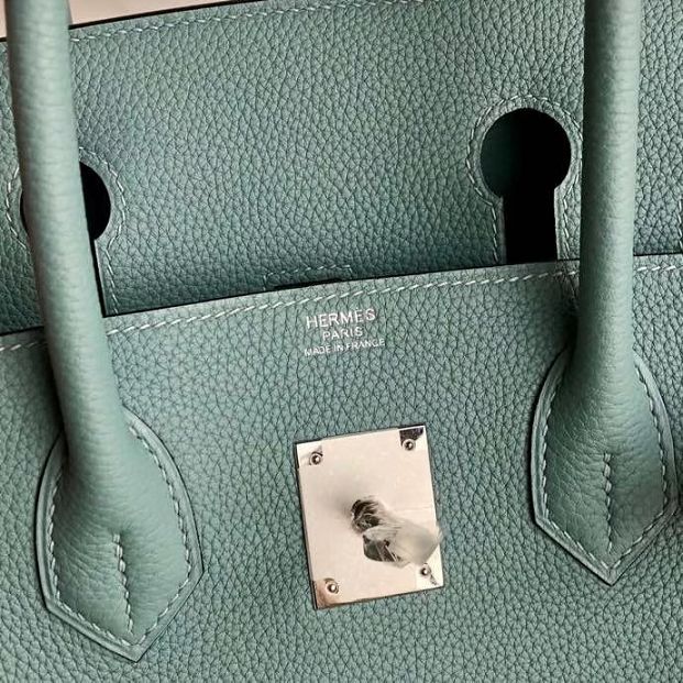 Hermes original togo leather birkin 30 bag H30-1 azure