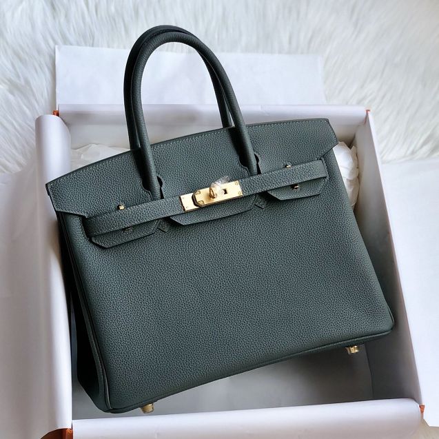 Hermes original togo leather birkin 35 bag H35-1 vert amande