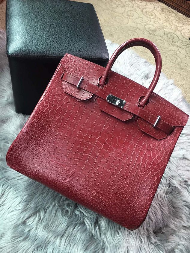 Top hermes genuine 100% crocodile leather handmade birkin 40 bag K400