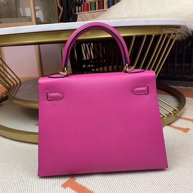 Hermes original epsom leather kelly 32 bag K32-1 peach red