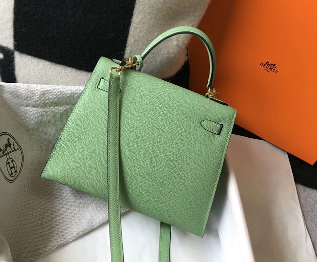 Hermes original epsom leather kelly 32 bag K32-1 vert criquet